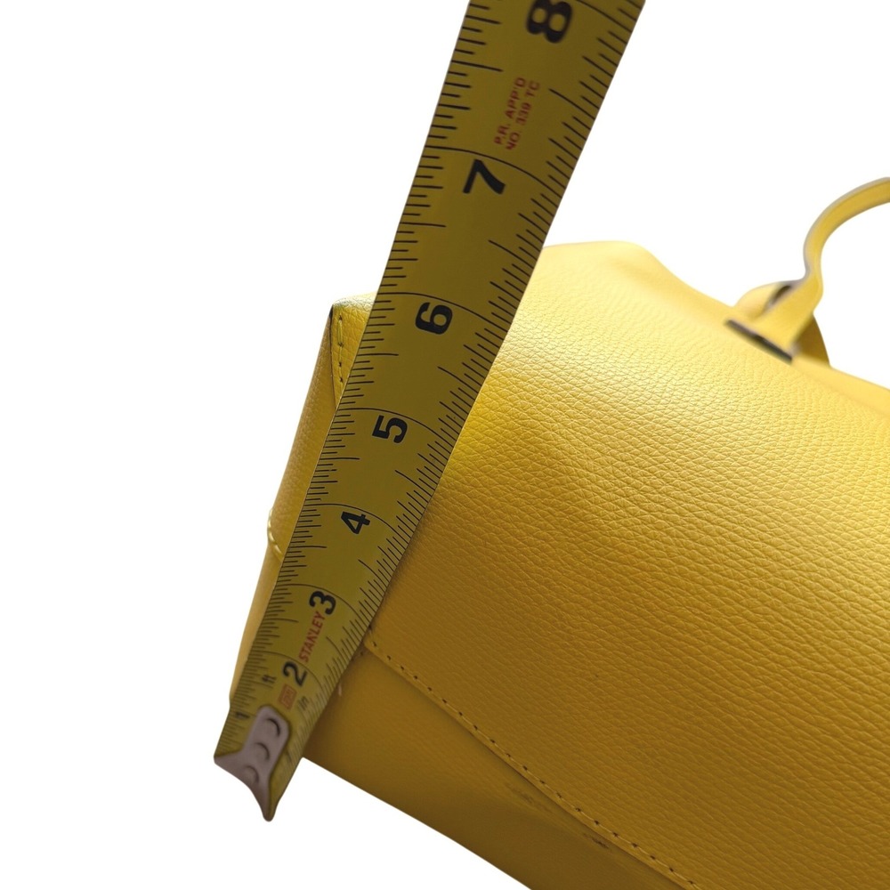 Kate Spade Molly Small Tote Lemon Yellow Grained Leather Shoulder Bag with Pouch - Picture 9 of 15